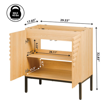 Rowan Geometric Modern Transitional 2-Shelf Bath Vanity Cabinet Only (Sink Basin Not Included)